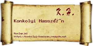 Konkolyi Hasszán névjegykártya
